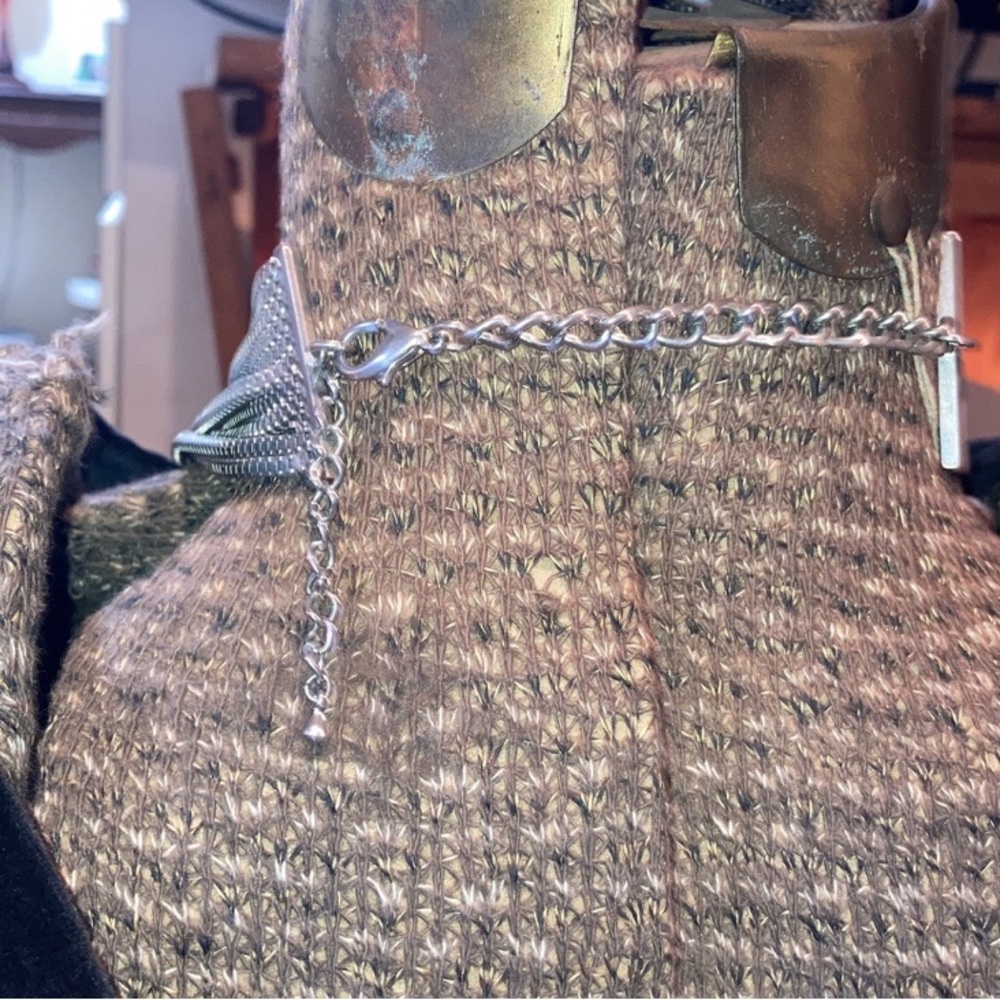 Multiple Silver Strand Necklace Statement - image 7